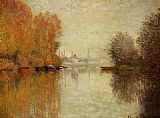 Argenteuil Paintings - Autumn on the Seine at Argenteuil by Claude Monet